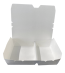 Double Compartment Paper Lunch Box White 50pcs/pack (₱6.10/pc)