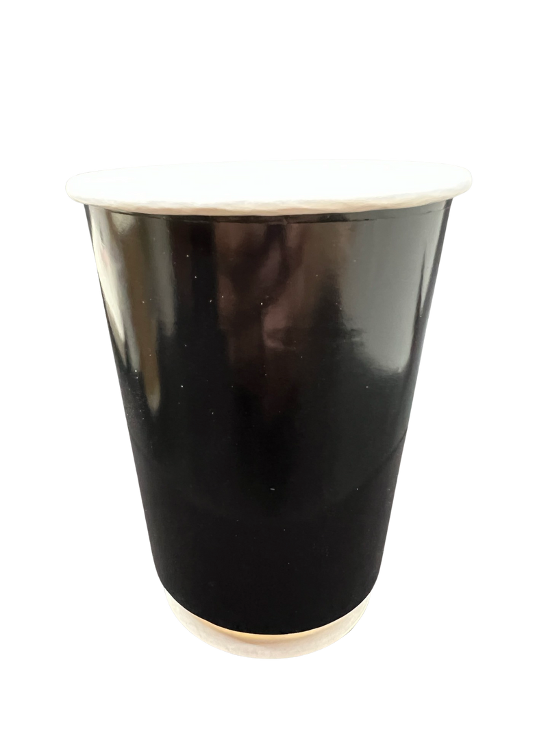 Double Wall Coffee Cup Glossy/Matte Black Set 12oz 90mm Diameter 100pcs/pack (₱9.00/set)