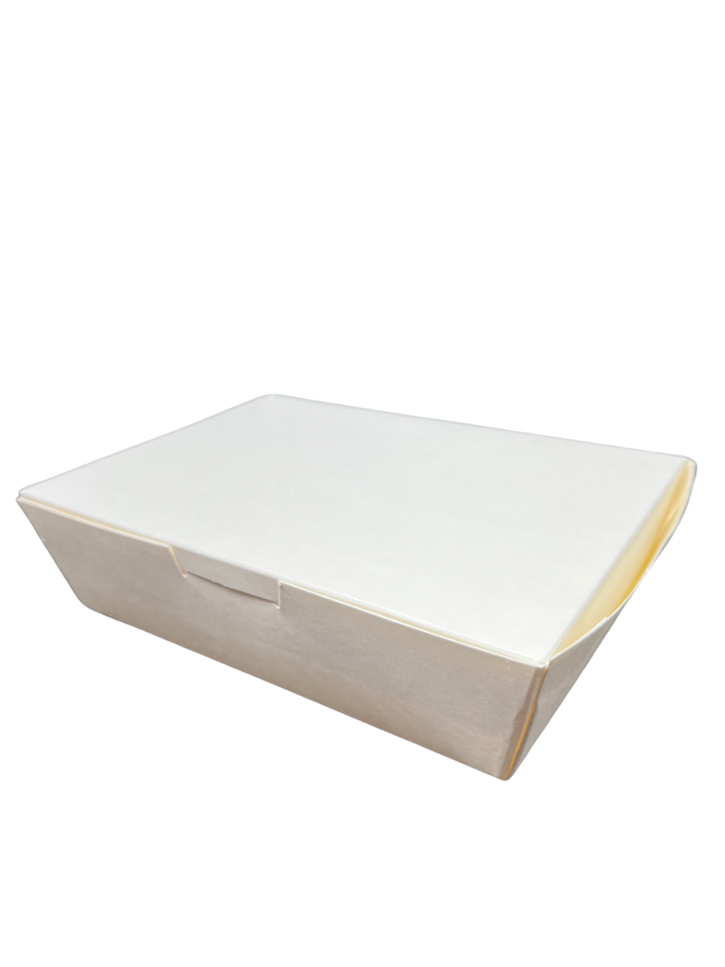 Single Compartment Paper Lunch Box White 900ml 50pcs/pack (₱5.50)