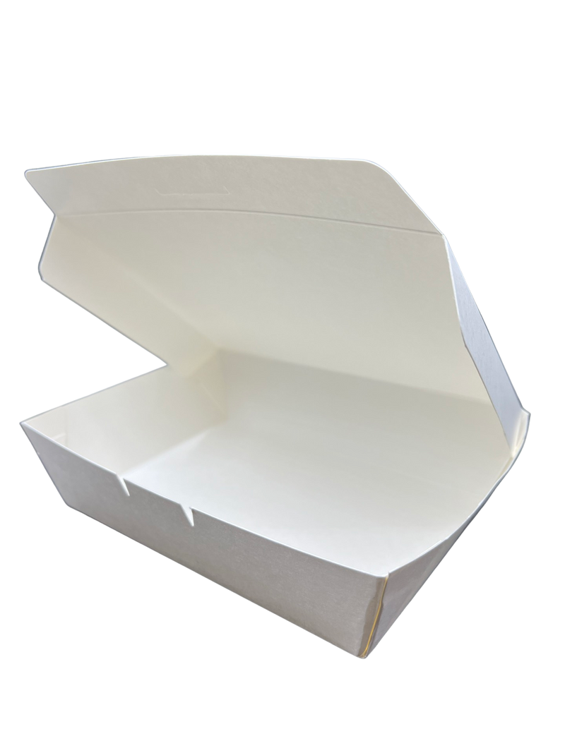 Single Compartment Paper Lunch Box White 900ml 50pcs/pack (₱5.50)