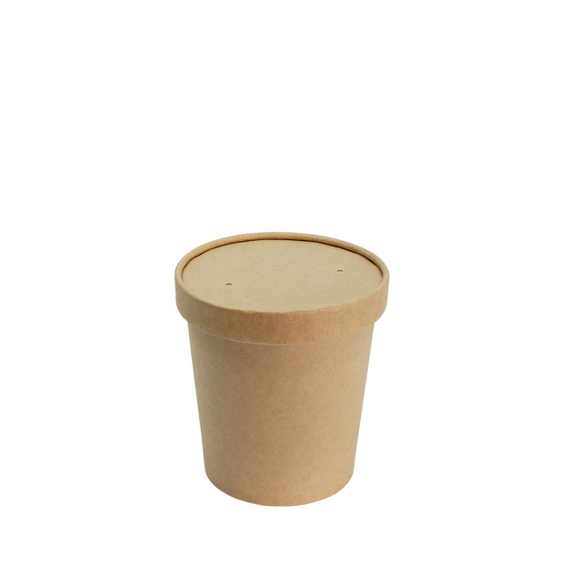 Ice Cream Tub Brown Kraft Paper with Lid 16oz 96mm Diameter 50pcs/pack (₱11.00/set) - CCH Packaging Machine Trading