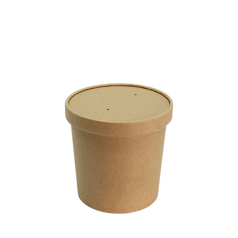 Ice Cream Tub Brown Kraft Paper with Lid 26oz 115mm Diameter 25pcs/pack (₱12.50/set) - CCH Packaging Machine Trading