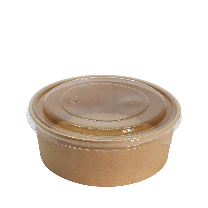 Paper Bowl Brown Kraft with Clear Lid 1500ml 185mm Diameter 100set/pack (₱14.50/set) - CCH Packaging Machine Trading