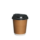 Coffee Cup Paper Double Wall Brown with lid 8oz 80mm Diameter 50pcs/pack (₱5.00 to ₱6.00/set) - CCH Packaging Machine Trading