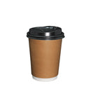 Coffee Cup Paper Double Wall Brown with lid 12oz 90mm Diameter 50pcs/pack (₱6.25 to ₱7.00/set) - CCH Packaging Machine Trading