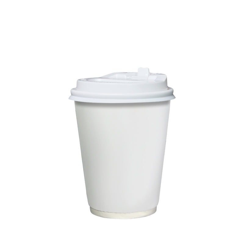 Coffee Cup Paper Double Wall White with lid 12oz 90mm Diameter 50pcs/pack (₱6.25 to ₱7.00/set) - CCH Packaging Machine Trading