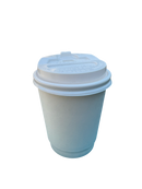 Double Wall Coffee Cup White w/ Lid with lid 8oz 80mm Diameter 50pcs/pack (₱6.70/set)